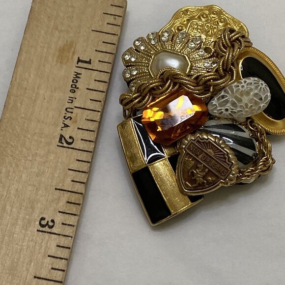 Babe Fables Pendant Art Dede Mergele Signed Monique New Orleans Art Deco - Picture 9 of 9